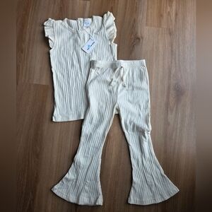 Kids Cream Ruffle Set